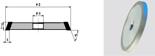 1V1-Flute Grinding Wheel